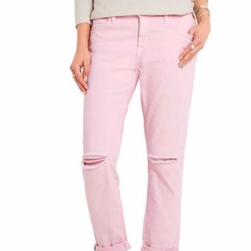Current/Elliott The Fling Light Pink Boyfriend Jeans